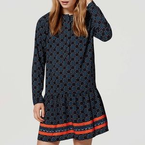 Loft Fireworks Drop Waist Shirt Dress